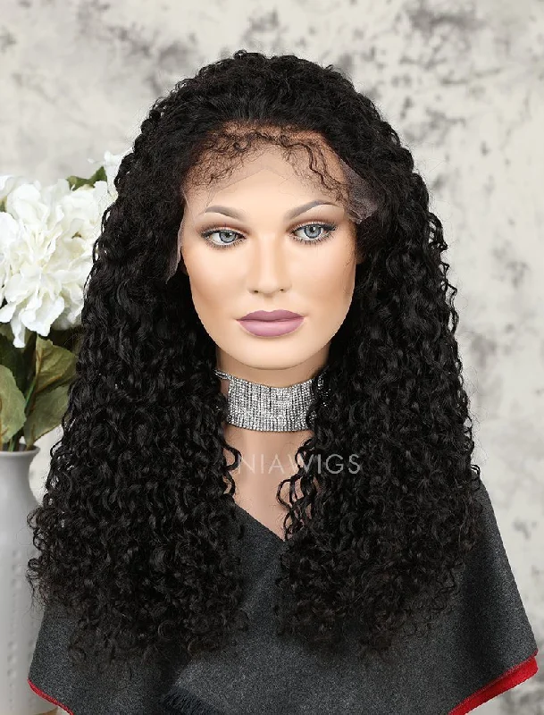 2022 Best Selling Curly Human Hair Glueless Full Lace Wigs With Baby Hair