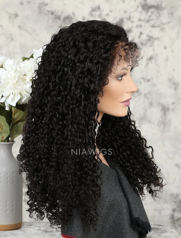 2022 Best Selling Curly Human Hair Glueless Full Lace Wigs With Baby Hair