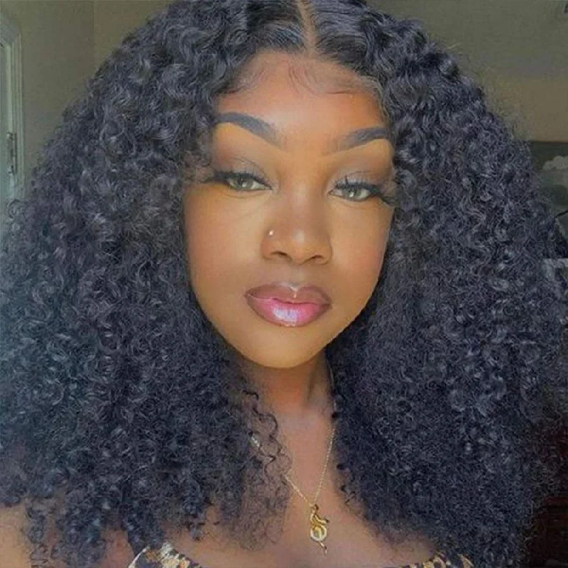 Kinky Curly 13x4 Lace Frontal Human Virgin Hair Skin Melt -OQHAIR