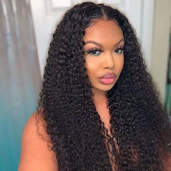 Kinky Curly 13x4 Lace Frontal Human Virgin Hair Skin Melt -OQHAIR