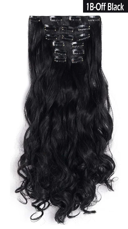 20"" Curly Full Head Clip in Clip on Synthetic Hair Extensions 7 pcs 140g