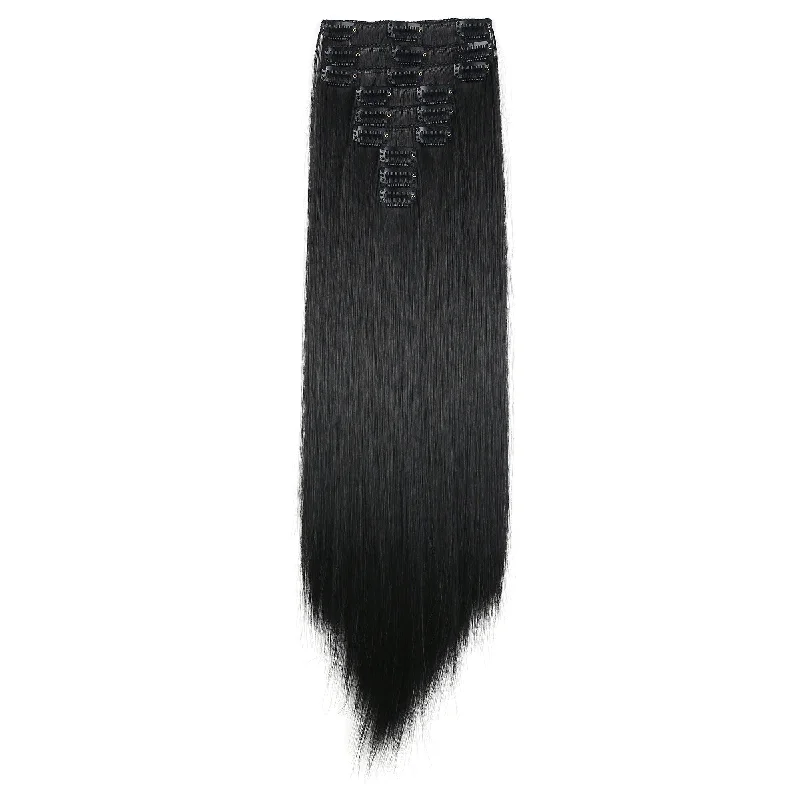 20"" Straight Full Head 9 Hair-Pieces Kanekalon Futura Heat Resistance Clip in Hair Extension