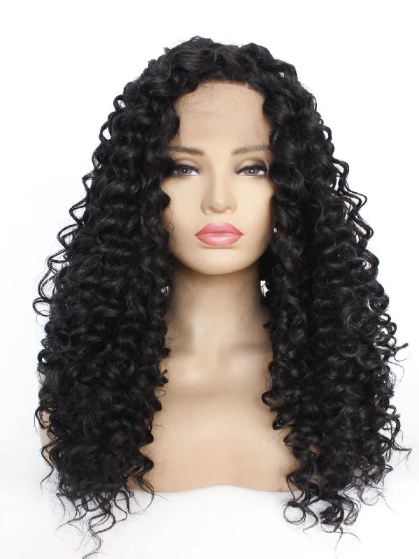 26"" Black Curly Lace Front Wig 483