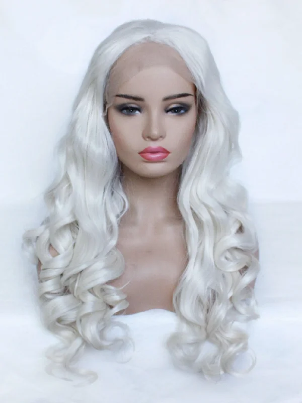 26"" Silver Gray Lace Front Wig 549