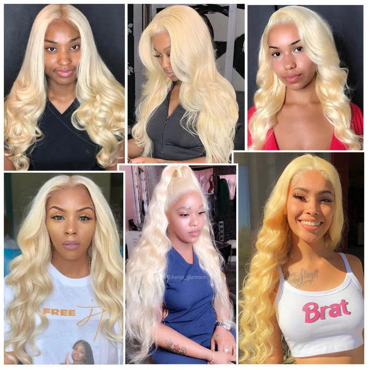 613 Bundles Body Wave Human Virgin Hair No Split & Full End Blonde Color Hair Bundles -OQHAIR