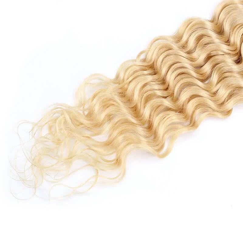 #613 Blonde Loose Deep Wave Hair Bundle Deal 100% Human Virgin Hair