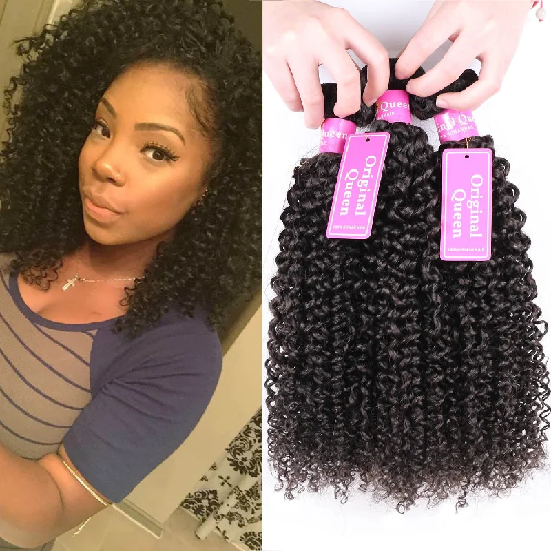 3 Bundles Kinky Curly Unprocessed Human Virgin Hair -OQHAIR