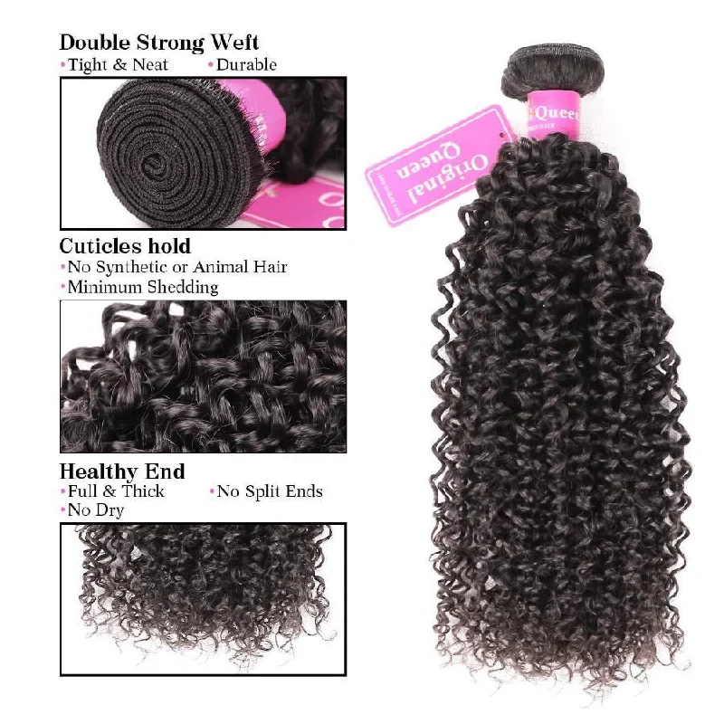 3 Bundles Kinky Curly Unprocessed Human Virgin Hair -OQHAIR