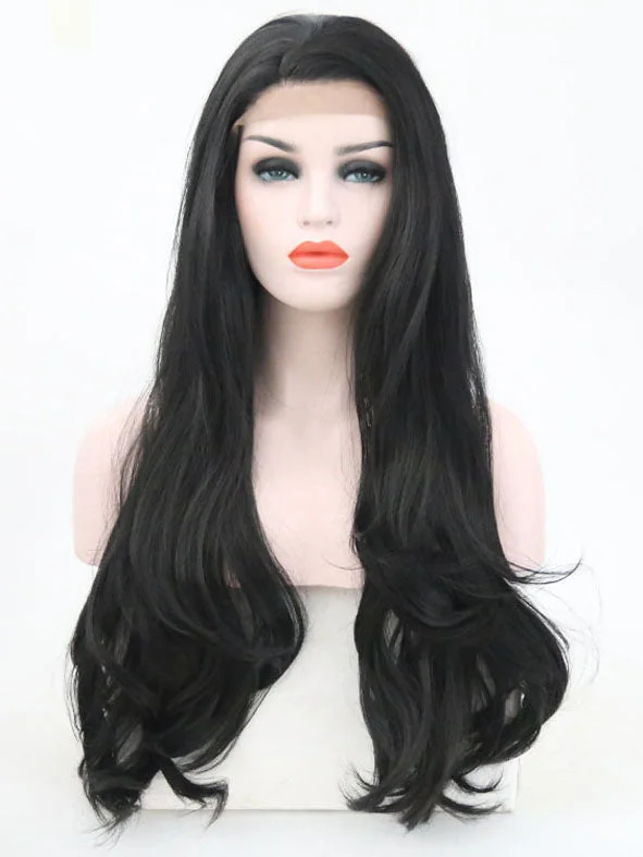 Black Natural Wavy Lace Front Wig 105