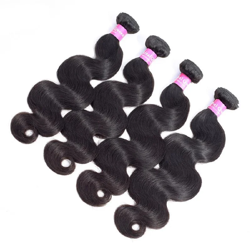 4 Bundles Body Wave Human Virgin Hair Natural Black -OQHAIR