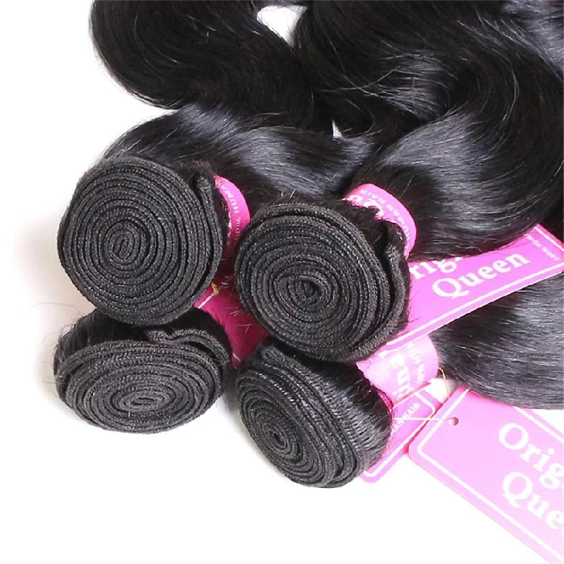 4 Bundles Body Wave Human Virgin Hair Natural Black -OQHAIR