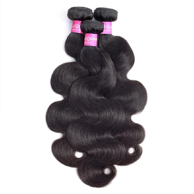 Body Wave 3 Bundles with 4*4 Lace Closure Human Virgin Hair -OQHAIR