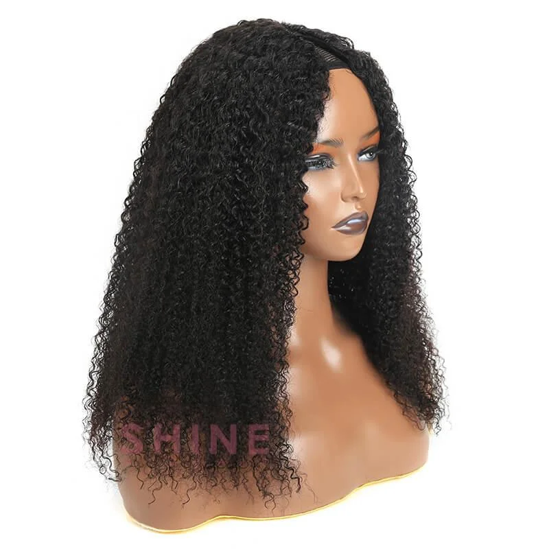 Brazilian Curly Wave V Part Wig Human Hair 250% Density