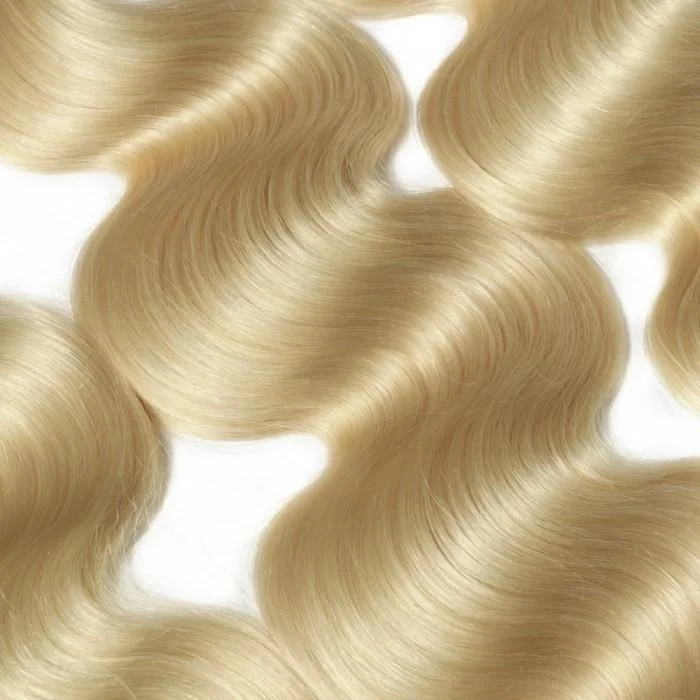 Body Wave 613 Blonde Color Bundles with 13x4 Lace Frontal Human Virgin Hair Pack -OQHAIR