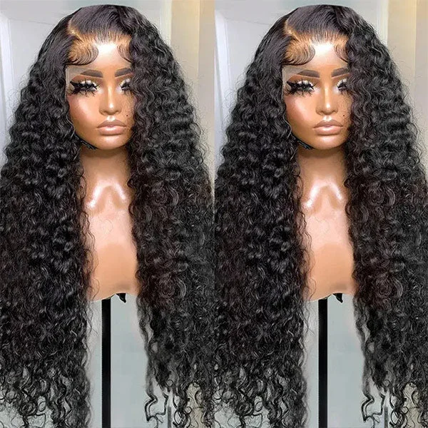 Deep Wave Human Hair HD Lace Front Wigs Natural Look Brazilian Deep Curly 13x4 13x6 Virgin Hair Frontal Wig