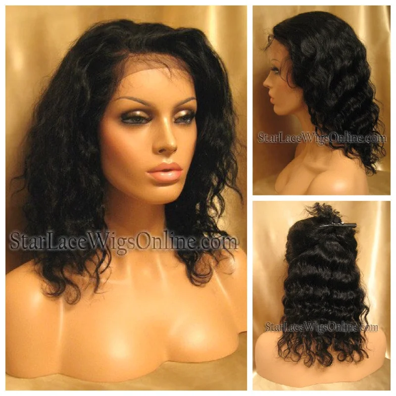 Deep Wave Indian Remy Lace Front Wig - Stock - Tina