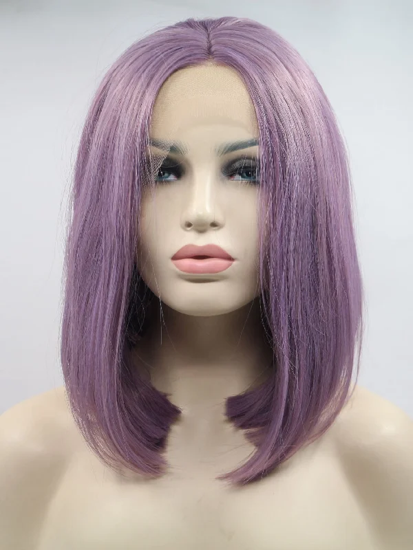 12"" Dusty Purple Bob Lace Front Wig 303