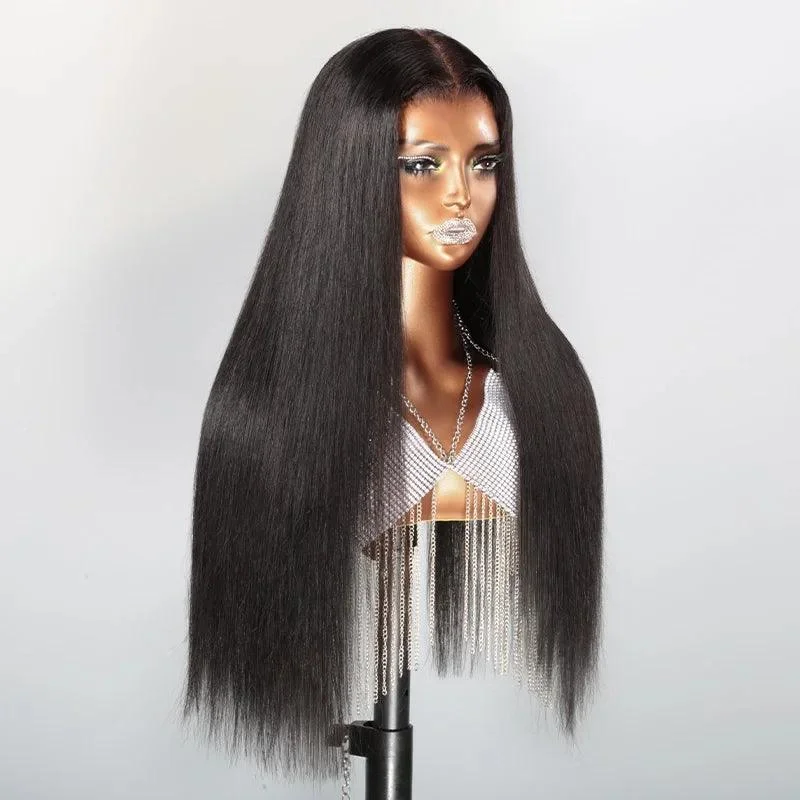 7x5 13x4 Glueless Pre-plucked Wear Go Straight Human Hair Frontal Wig