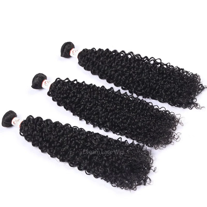 HD Lace Transparent Lace Deep Curly Hair Bundles with 4x4 Closure