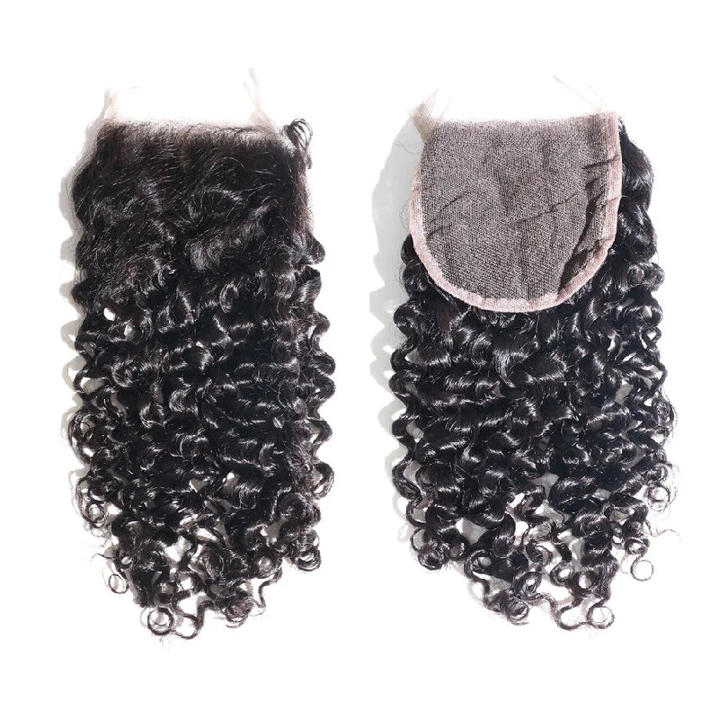 Human Virgin Hair Kinky Curly Lace Closure 20inches