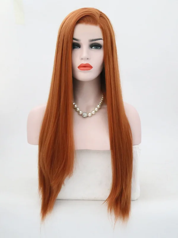 Light Auburn Lace Front Wig 091