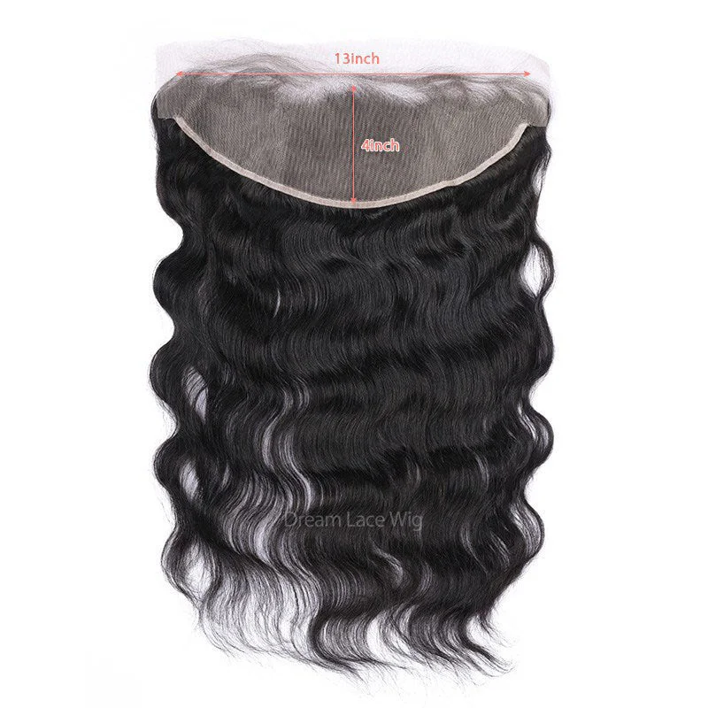 Natural Color Body Wave Hair Bundles with Transparent Lace HD Lace 13x4 Lace Frontal