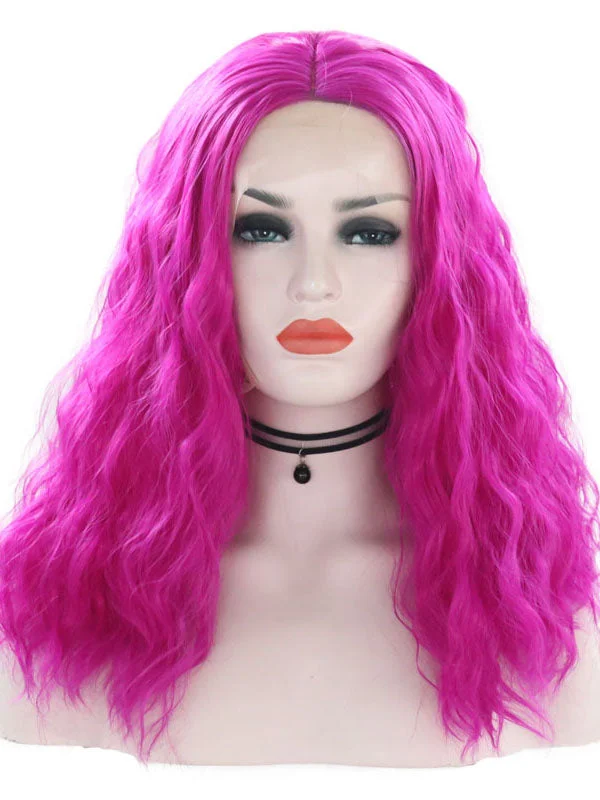 Red Violet Wavy Lace Front Wig 032