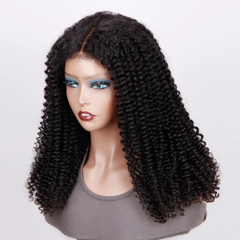 Soul Lady 4c Edge Kinky Curly Hair Ready To Go Glueless Wig 6x4 Pre Cut Lace Wig 100% Human Hair