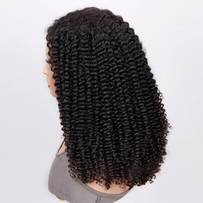 Soul Lady 4c Edge Kinky Curly Hair Ready To Go Glueless Wig 6x4 Pre Cut Lace Wig 100% Human Hair