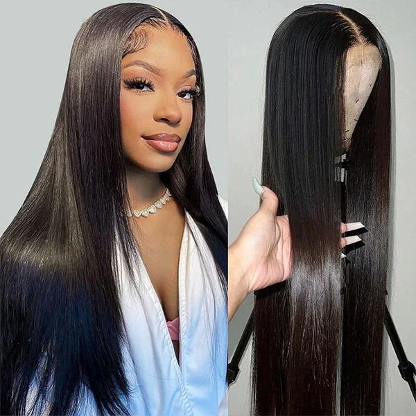 Soul Lady Silky Straight 4x4 Lace Wigs Half Price For Real Human Hair Glueless Wigs