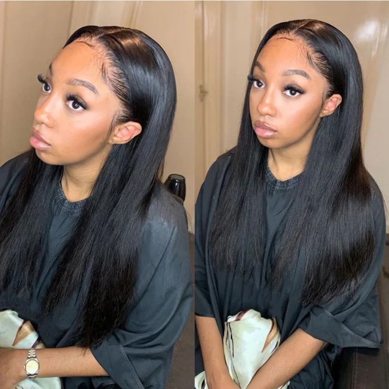 HD Lace Wigs 5x5 Lace Closure Wigs Straight Human Hair Preplucked Wigs with Baby Hair