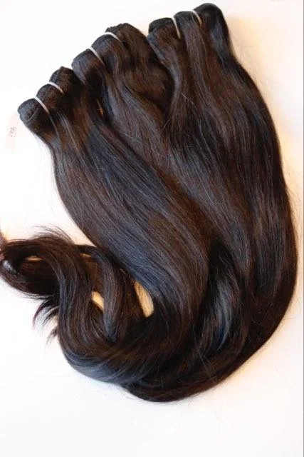 Straight 100% Raw Human hair cuticle intact bundles.