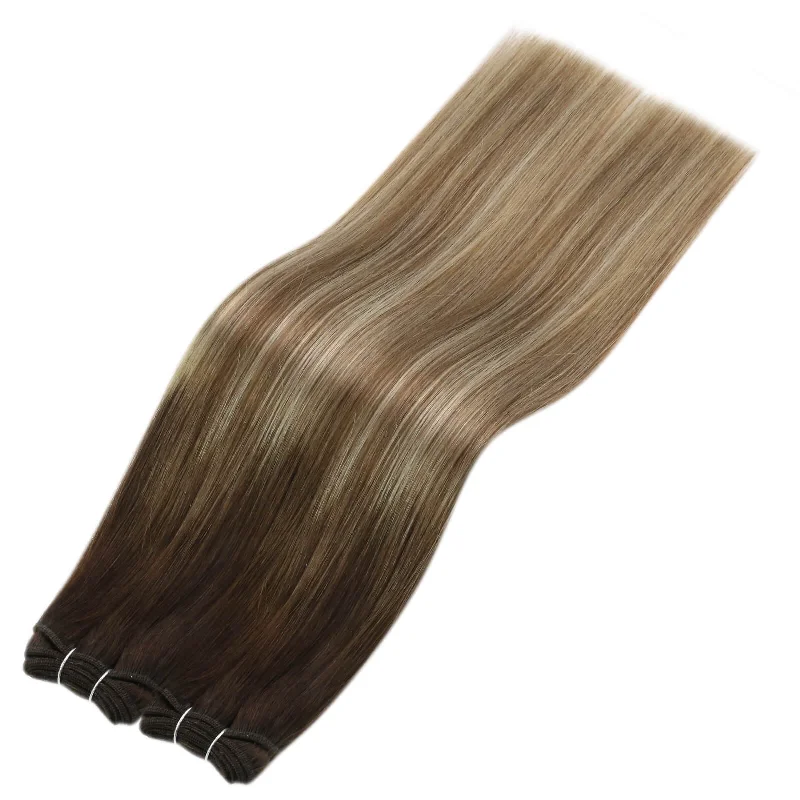 Weft Hair Extensions Sew in Hair Bundles Balyage Hair #4/14/60