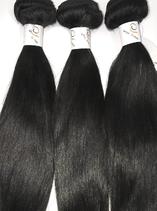 5A Brazilian 3 Bundle Set Straight Virgin Human Hair Extension 300g