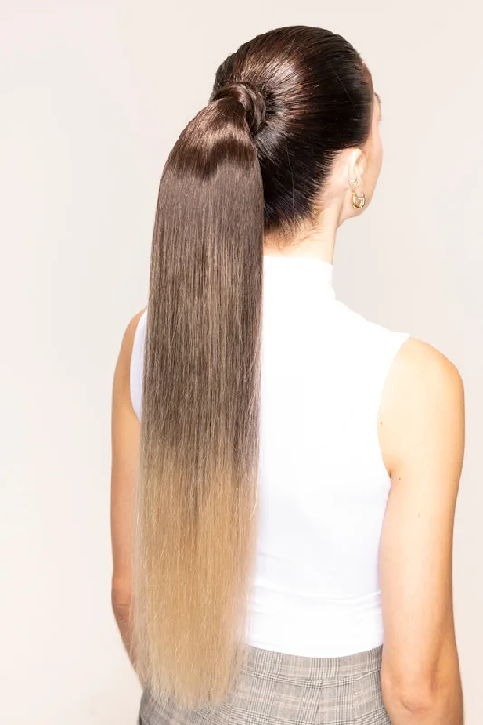 BELLAMI x Andrew Fitzsimons 24"" The Ponytail 120g Dark Brown/Dirty Blonde (2/18) Balayage