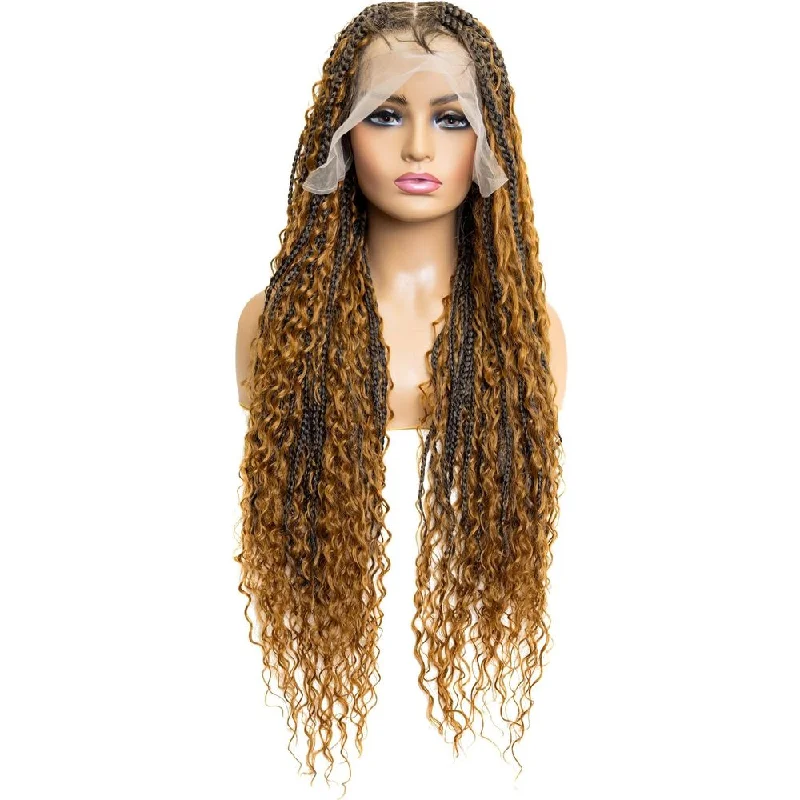 B&B Knotless Synthetic Full Lace Braided Wig - Bohemian Water Braid 32""