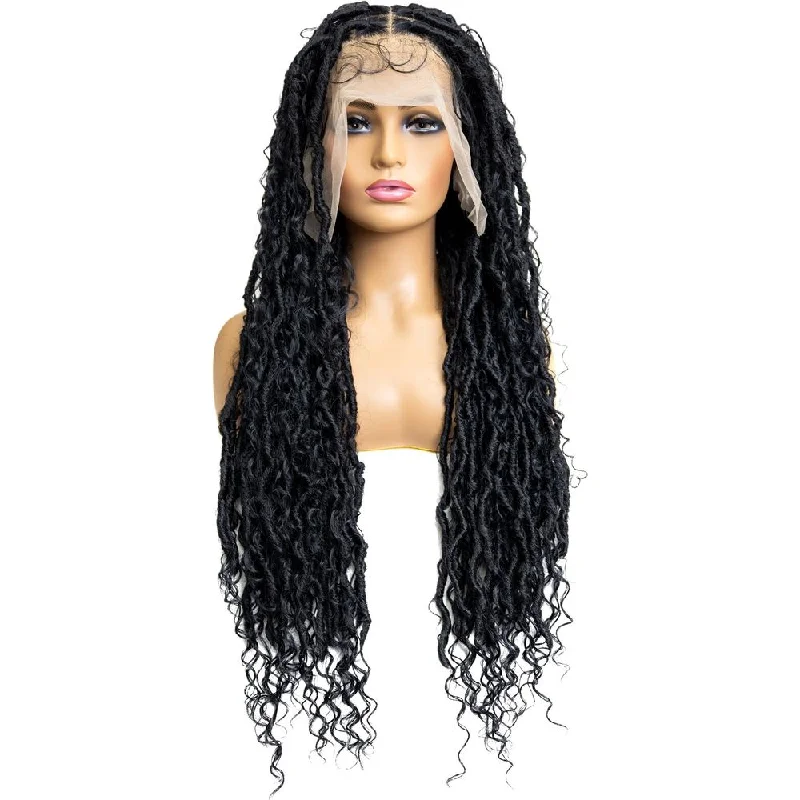 B & B Knotless Synthetic Full Lace Braided Wig - Boho Loc 32""