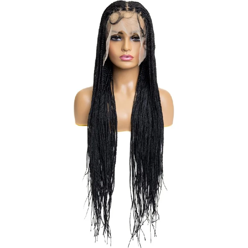 B&B Knotless Synthetic Full Lace Braided Wig - Micro  Box Braid 32""