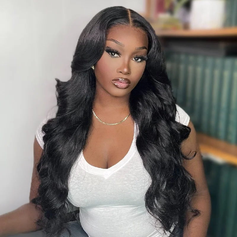 Natural Color Body Wave Pre-Cut Glueless Wig Lace Front Wigs Classic Style