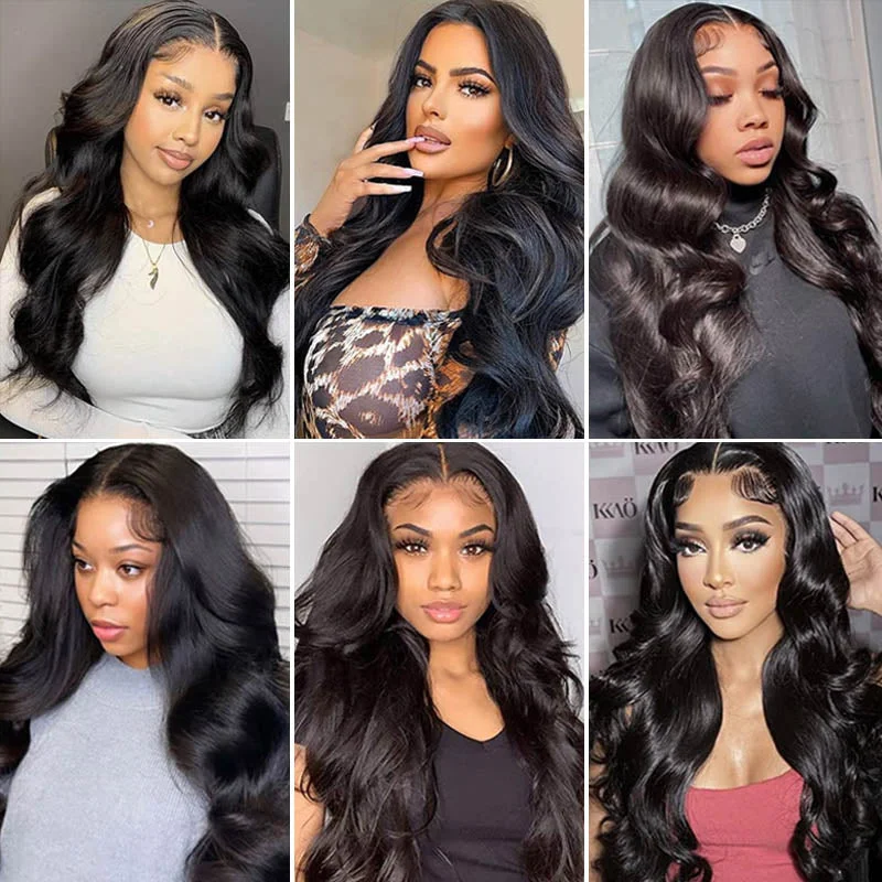 Natural Color Body Wave Pre-Cut Glueless Wig Lace Front Wigs Classic Style