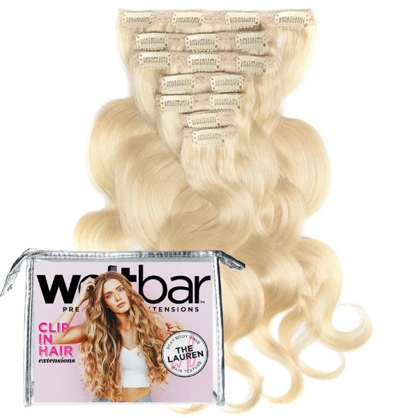 Blonde Clip In Extensions - LAUREN Silky Body Wave - Ash Blonde