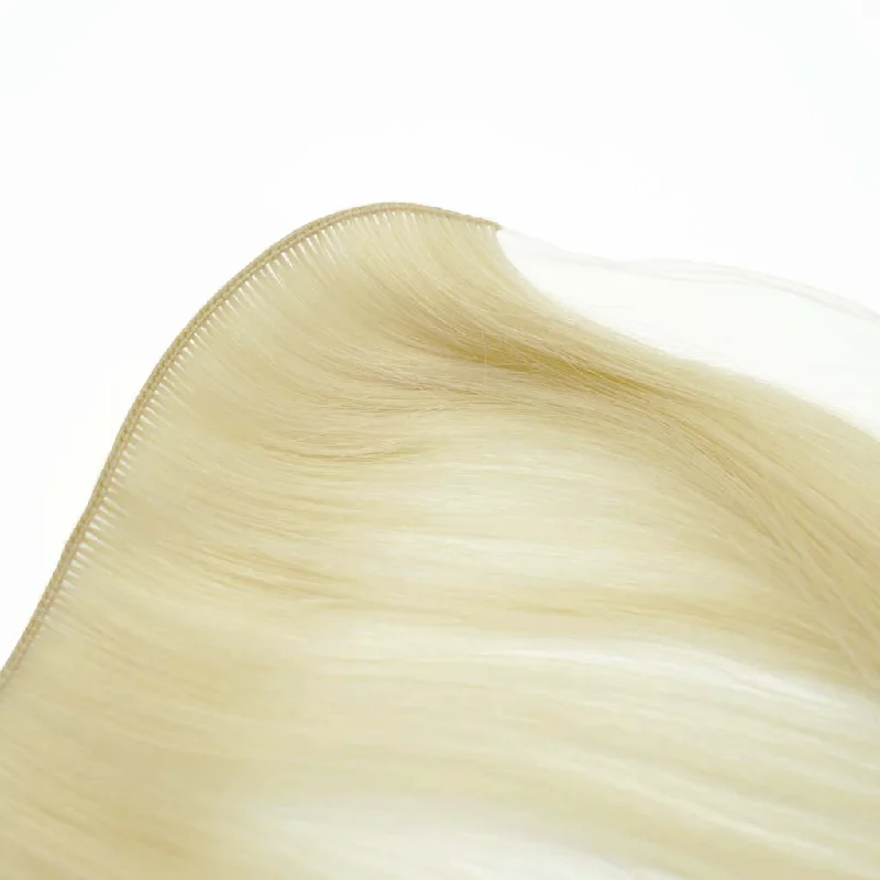 #613 Blonde Hand-Tied Wefts Hair Extensions Double Drawn