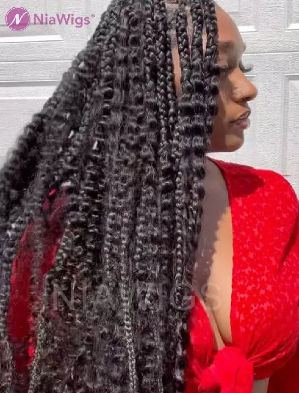 Bulk Hair Extension For Braiding Without Attachment Curly(WITH ONE FREE PULLING NEEDLE)