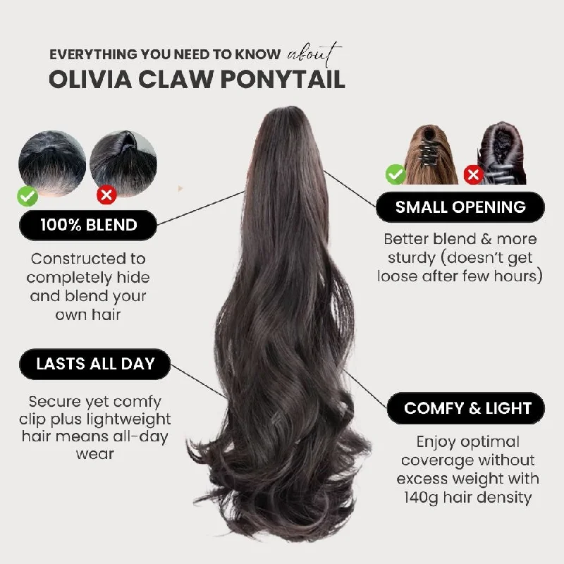 OLIVIA - Claw Ponytail (Luxury Japanese Fiber)