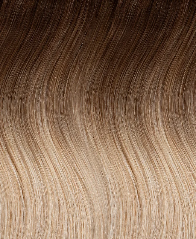 clip-in hair extensions #6r12 dirty blonde rootmelt.