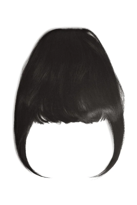 Clip in /on Remy Human Hair Fringe / Bangs - Jet Black (#1)