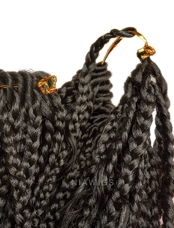 Crochet Boho Box Braids with Human Hair Curls Bulk Hair Extension For Braiding