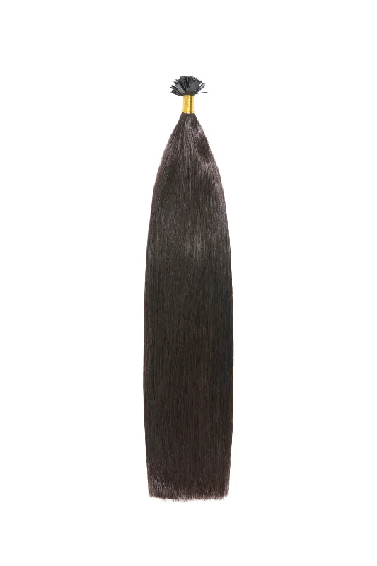 Darkest Brown (#2) Remy Royale Flat Tip Hair Extensions