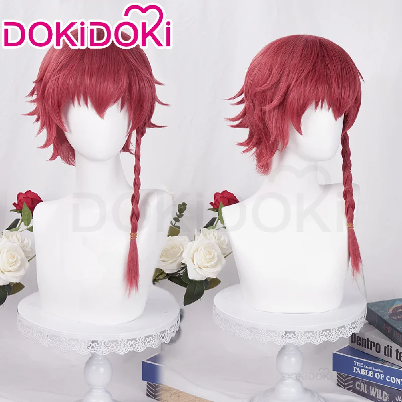 【Ready For Ship】DokiDoki Anime Blue Lock Cosplay Ranze Kurona Wig Red Short Braid