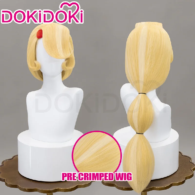 【Ready For Ship】【Pre Crimped】DokiDoki Anime Hell Hotel Cosplay Wig Long Straight Yellow Red Hair